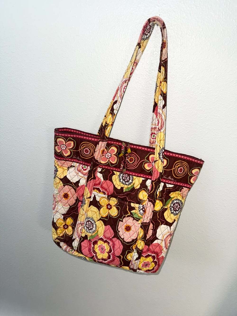 Vera Bradley Buttercup Floral Quilted Toggle Tote Bag